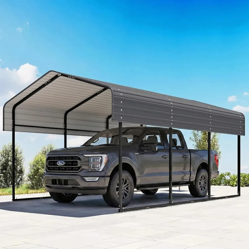 10x15 FT Metal Carport, Heavy Duty Outdoor Car Shelter with Galvanized Steel Roof, Steel Car Port Garage Canopy for, Customized