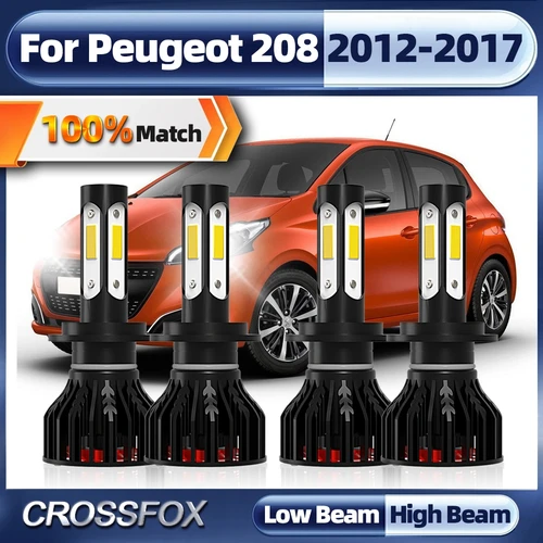 Bombillas Led para faros delanteros de coche, lámpara Turbo H7 Canbus, 40000LM, Chip CSP, para Peugeot 208, 2012, 2013, 2014, 2015, 2016, 2017