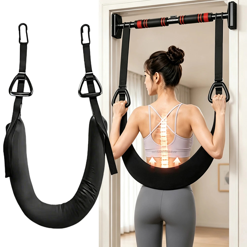 Lumbar Traction Belt Portable Hanging Cervical Traction Belt Household Waist Spinal Back Stretching Device for Lower Back Pain