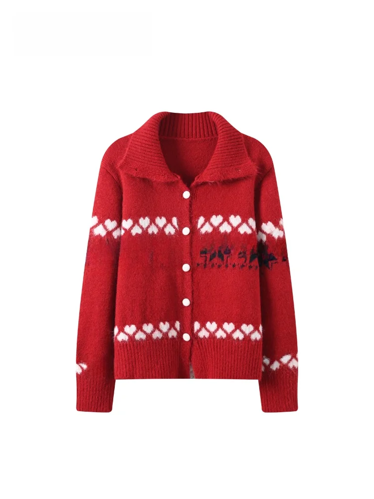 

CaraCLUB plus Size Long Sve Sweater Jaet Women's Autumn Winter New Sle Casual Red Top High Collar Knitted Wear