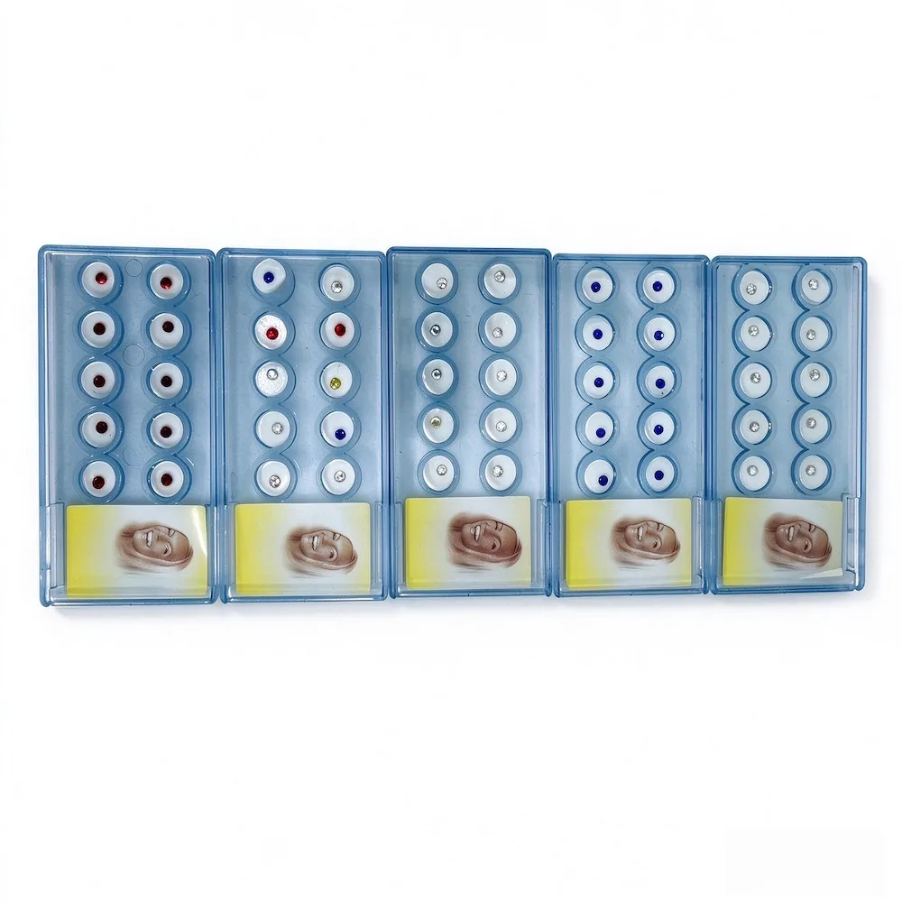 10pcs/Box 2mm Dental Colorful Crystal Tooth Fashion Jewelry Gem Decor with Box Teeth Decorations For Technician Training School