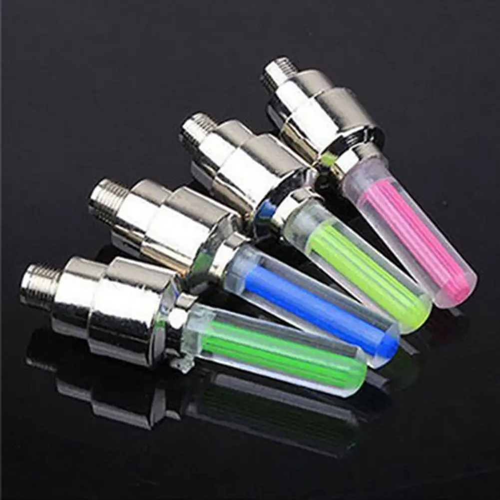 2Pcs LED Lamp Tire Valve Cap Universal with Motion Sensor LED Light Wheel Valve Cap Bike LED Flash Light Tyre Valve Stem