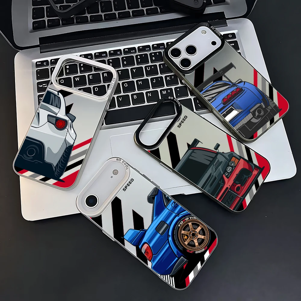 حافظة هاتف السيارة JDM المعدلة برسوم كارتونية لهاتف انفينيكس هوت نوت صفر 50 40 30i 20 20s 12 11 Smart 10 9 8 7 6 Pro Plus 4G 5G الغطاء الخلفي