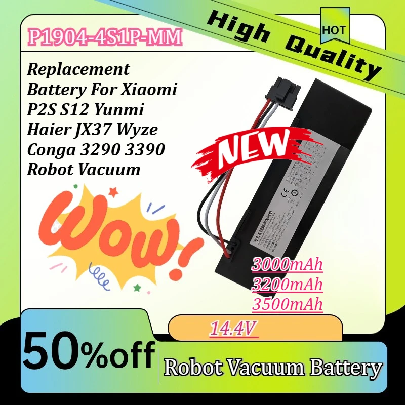 

Vacuum Cleaner Replacement Battery For Xiaomi P2S S12 Yunmi Haier JX37 Wyze Conga 3290 3390 Robot Vacuum