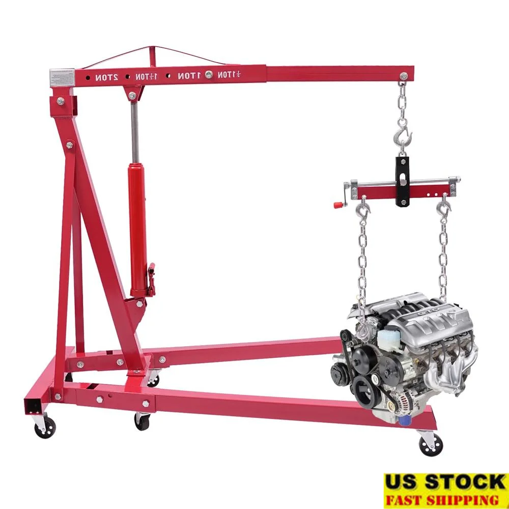 Hydraulic Crane Engine Leveler 2 Ton 4400lbs Foldable Shop Lifter Hoist Hydraulic Engine Crane Comprehensive Set 6 Casters Built