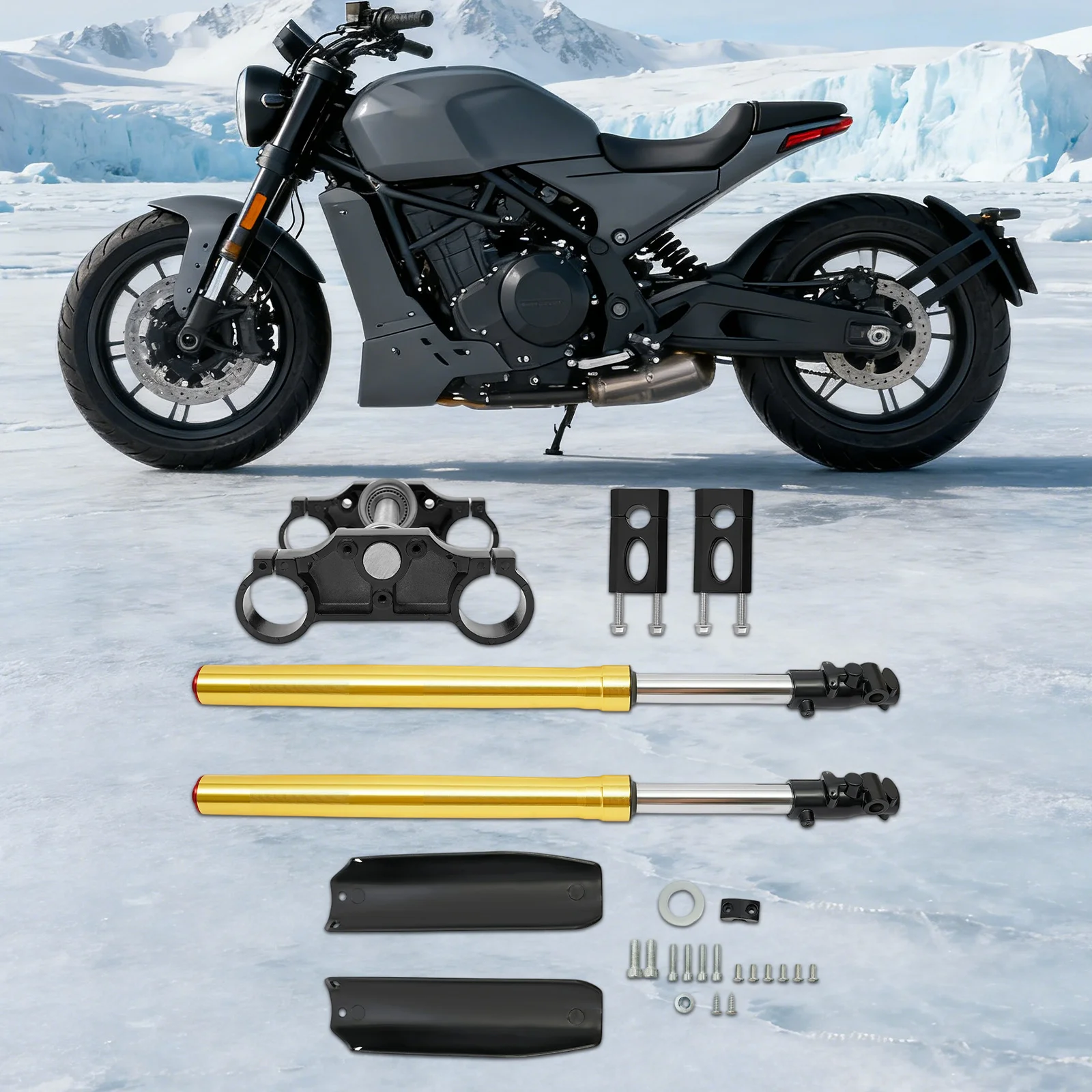 

29-дюймовый комплект передней вилки, амортизаторы, комплект тройного дерева и зажим, предназначенный для 110cc 125cc Dirt Pit Bikes