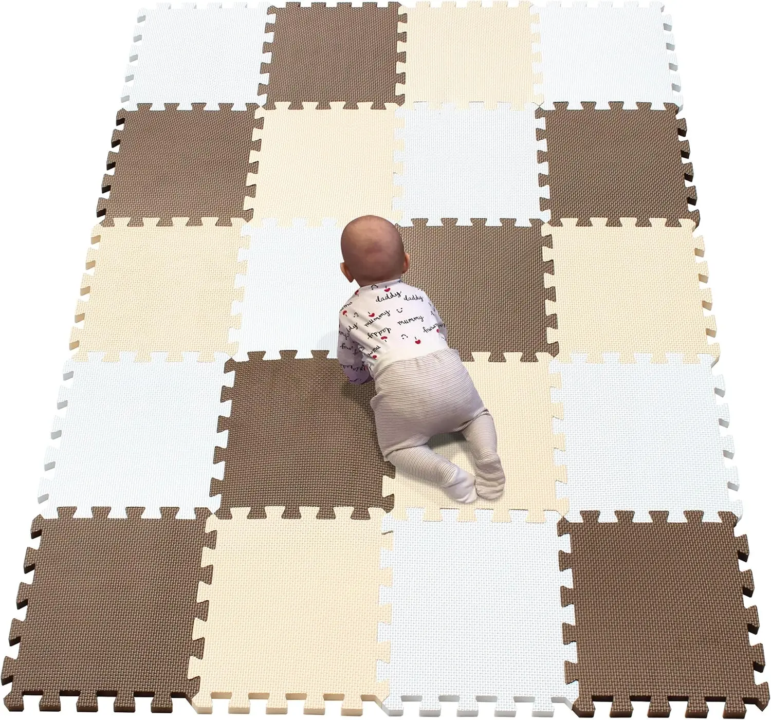 Baby Playmat, 20 Pcs Soft EVA Foam Jigsaw Puzzle Exercise Yoga Mat, Non-Toxic Portable Playroom Flooring for Crawling