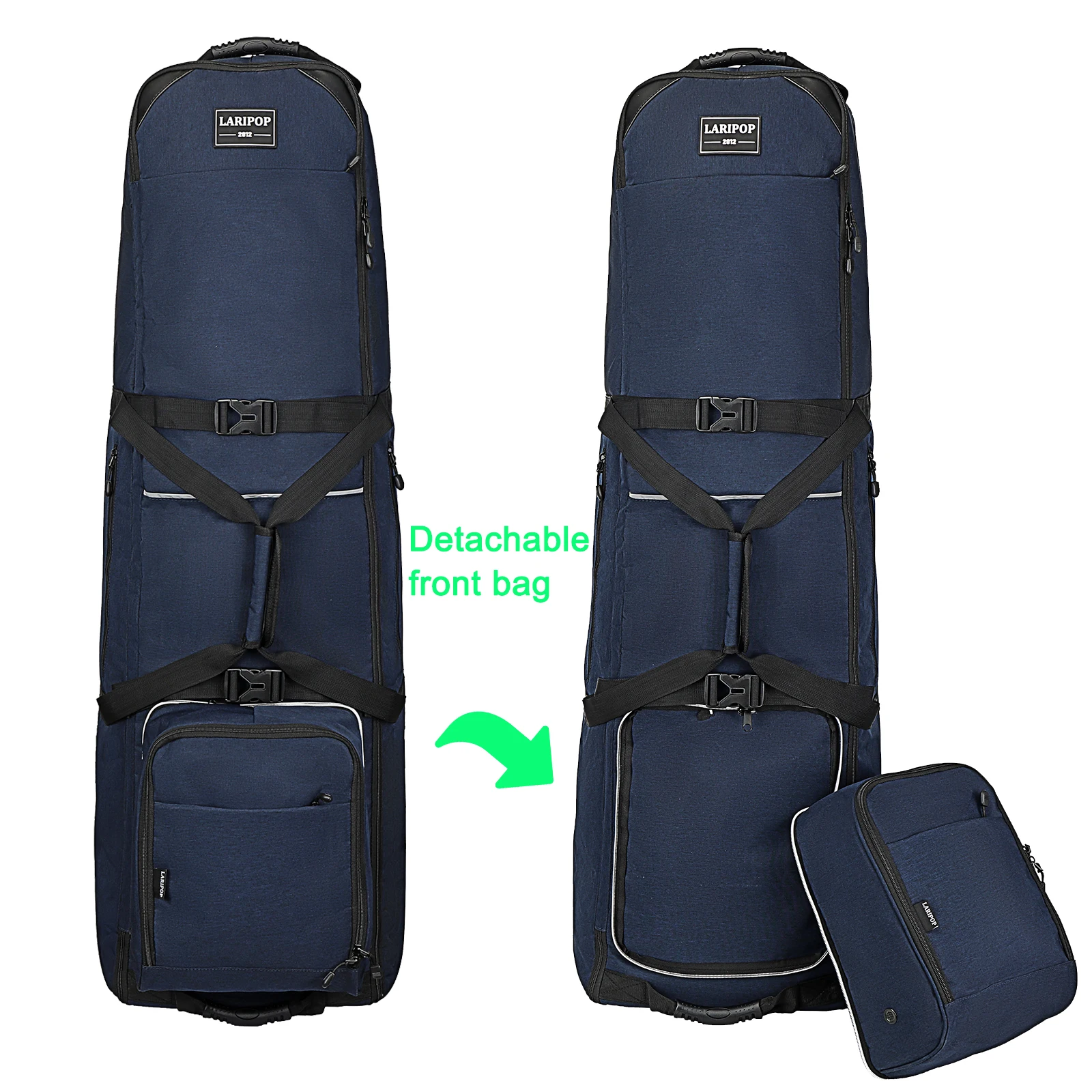 Bolsa de viaje de Golf de poliéster resistente, 600D, bolsa de viaje de aire con ruedas, compartimento para zapatos desmontable, Material Oxford