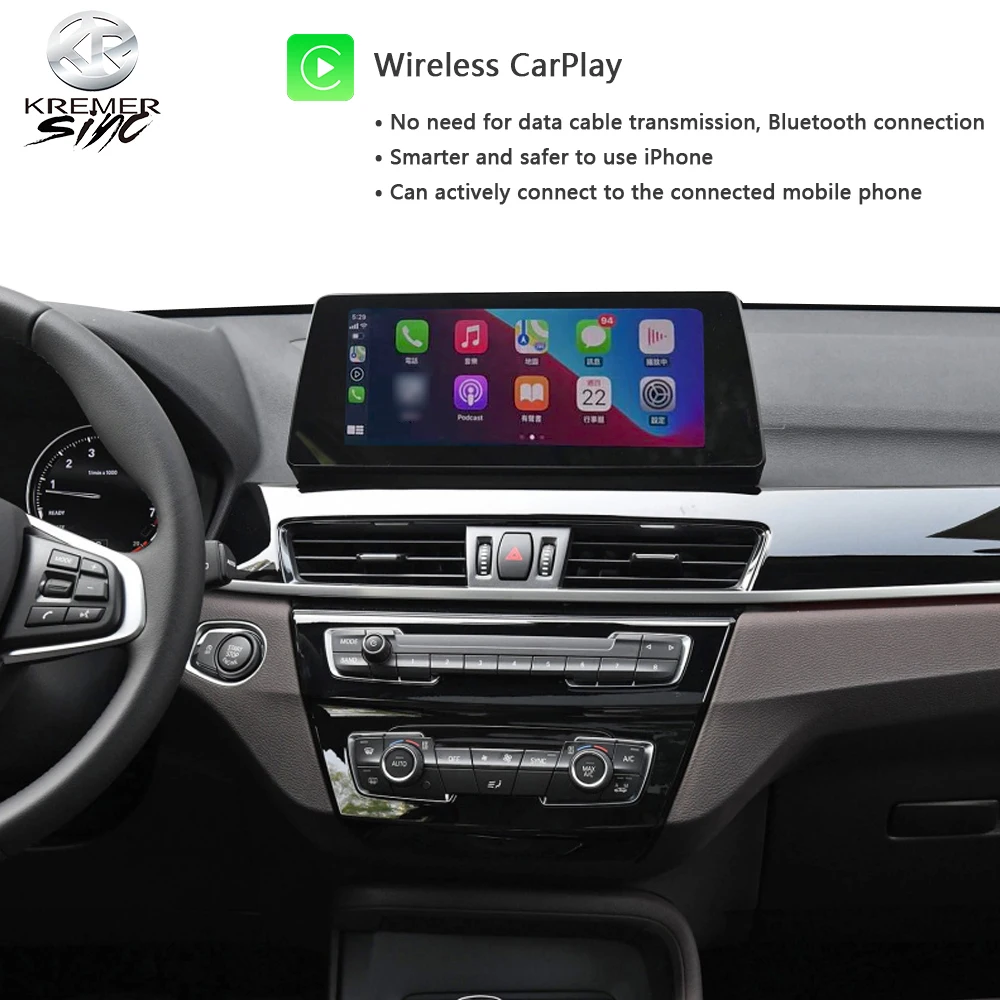 Mirror 5G inalámbrico Apple CarPlay Android auto Retrofit para BMW X1 EVO unidad principal después de 2016