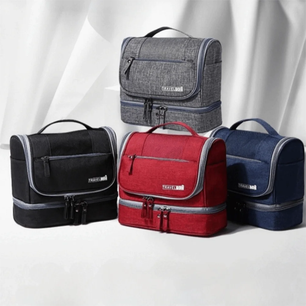 

Solid Color Hanging Makeup Bag Oxford Cloth Waterproof Cosmetic Organizer Large Capacity Multifunctional Cosmetic Bag
