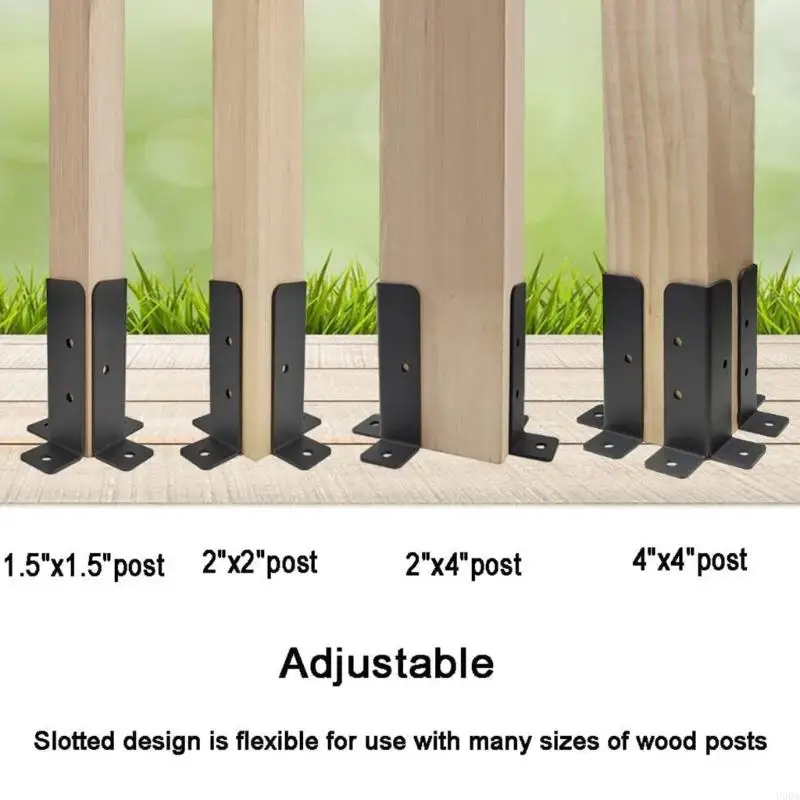 Universal Fence Post Support Brackets Customizable Height Adjustment for Stable