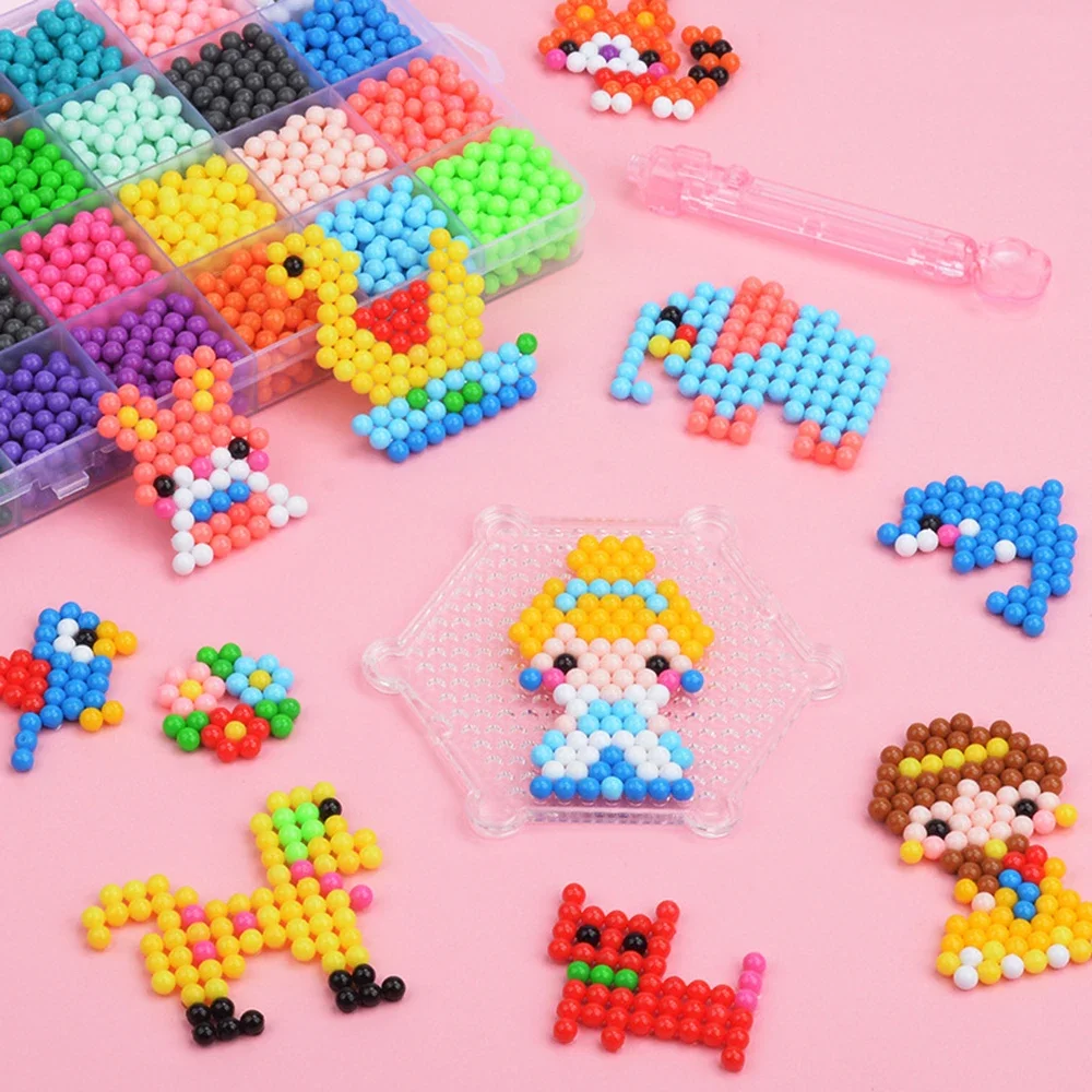 DIY Beads Set Perlen Tool Creativity Magic Water Beads Pegboard Arts and Crafts for Kids Toys Girls Children Gift 5 7 10 years