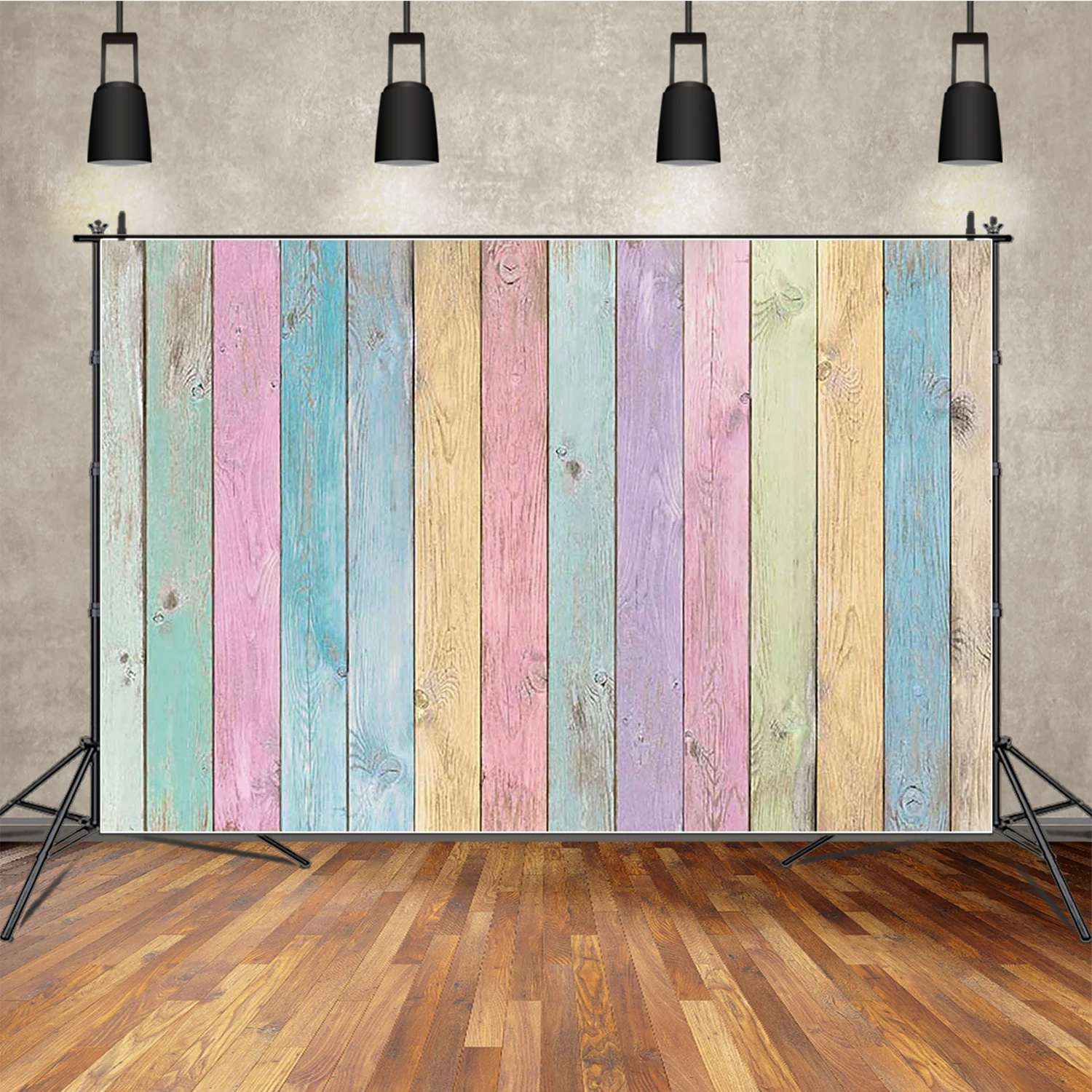 

MOON.QG Pink Wooden Plank Photography Backdrop Colored Board Wood Photocall Background Children Birthday Studio Photobooth
