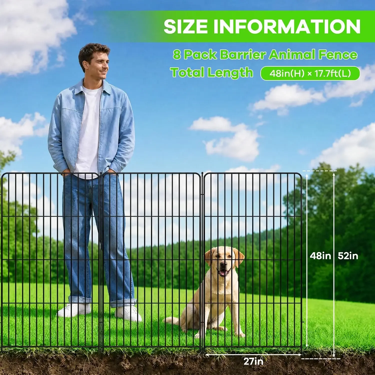TWISTER.CK 8-Pack Garden Fence, 48