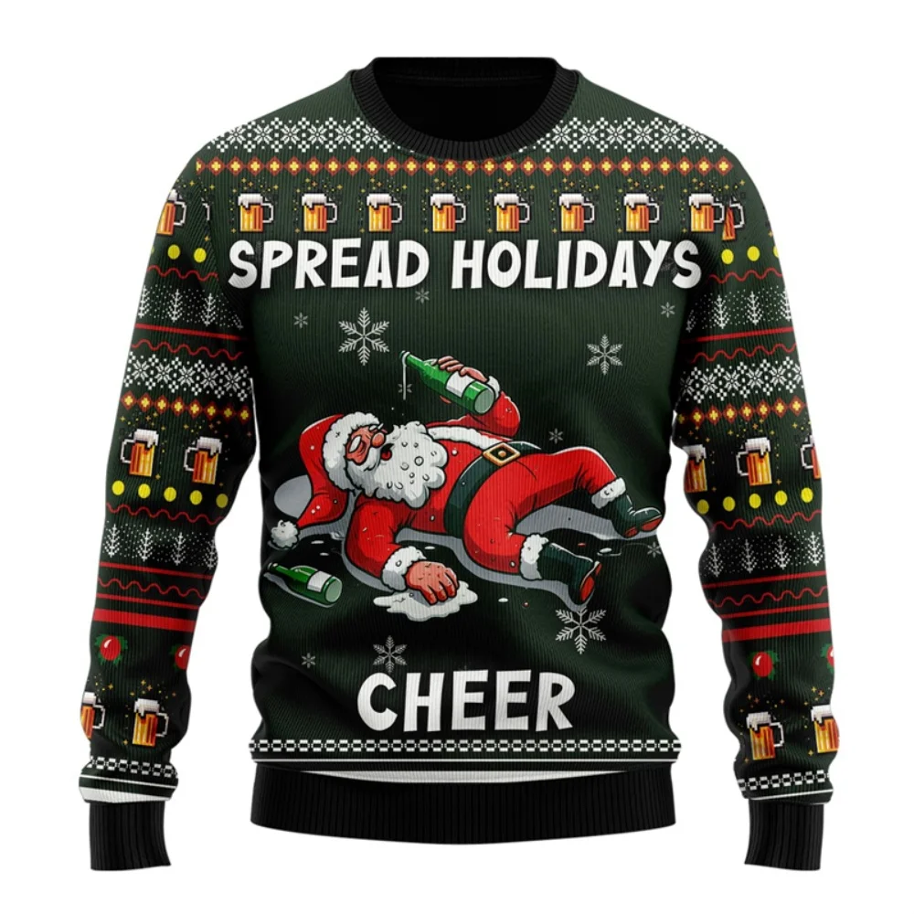 

Fashion Beer Ugly Christmas Sweater For Women Clothes Hip Hop Bar Party Men Sweatshirts Casual Male Pullovers Beers Tracksuit