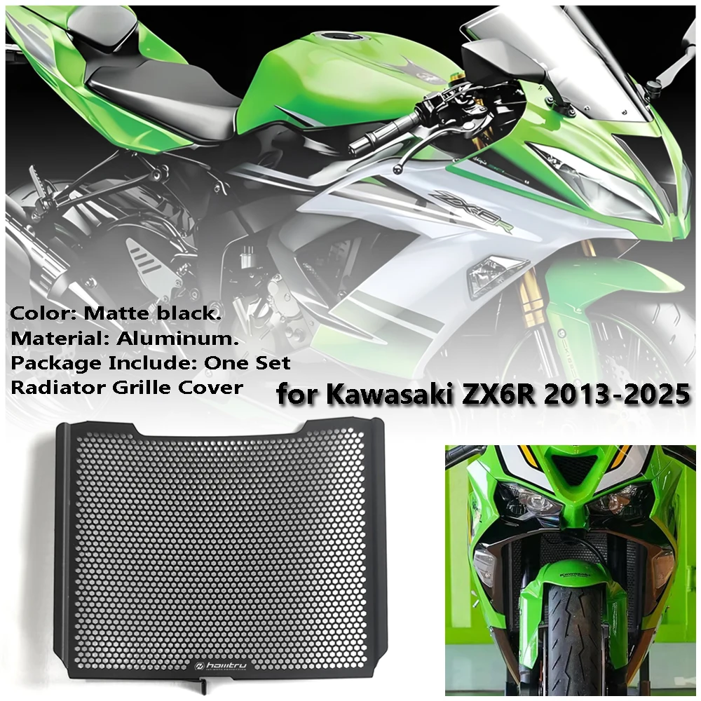 

for Kawaskai ZX6R 2013-2025 Honeycomb shaped Motorcycle Radiator Core Guards Grille Cover Protection Fit