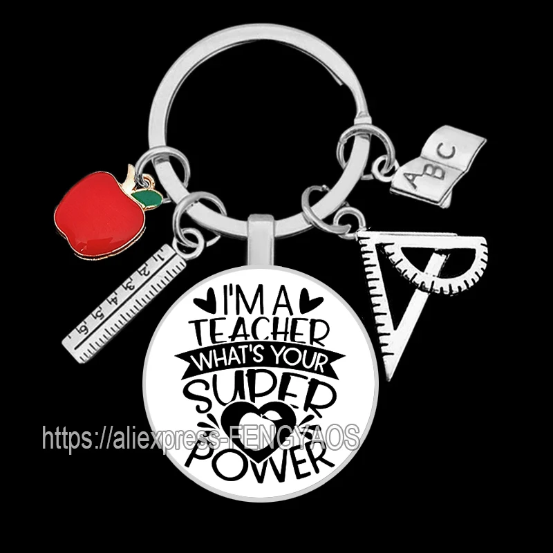 I’m A Teacher What’s Your Superpowerr Keychains Teacher's Day Key Ring Gift for Teacher's Day