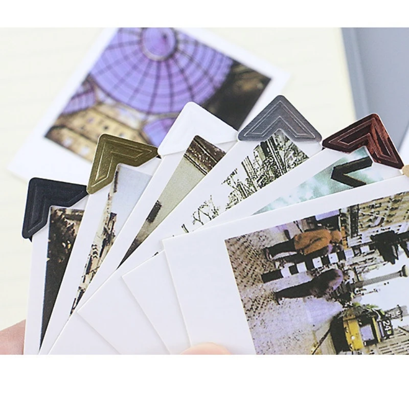24 Stks/partij 1 Vellen Diy Vintage Hoek Kraftpapier Stickers Voor Fotoalbum Frame Decoratie Scrapbooking Foto Beschermen Decor
