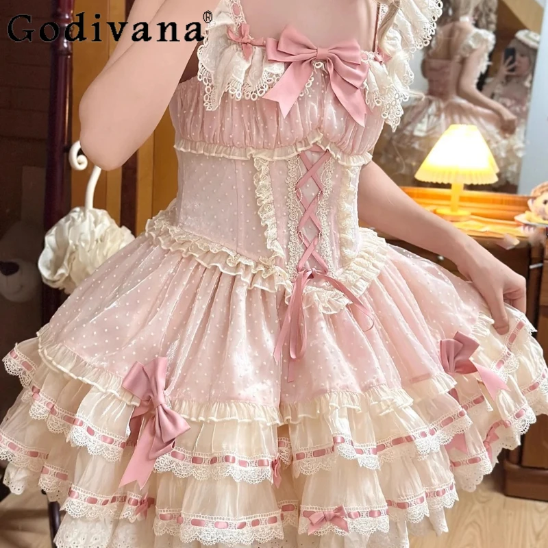 لوليتا الباليه نمط JSK فستان بحزام للنساء الجنية الأميرة فستان حفلة عيد ميلاد الإناث الكبار التخسيس فستان قصير الحلو #4