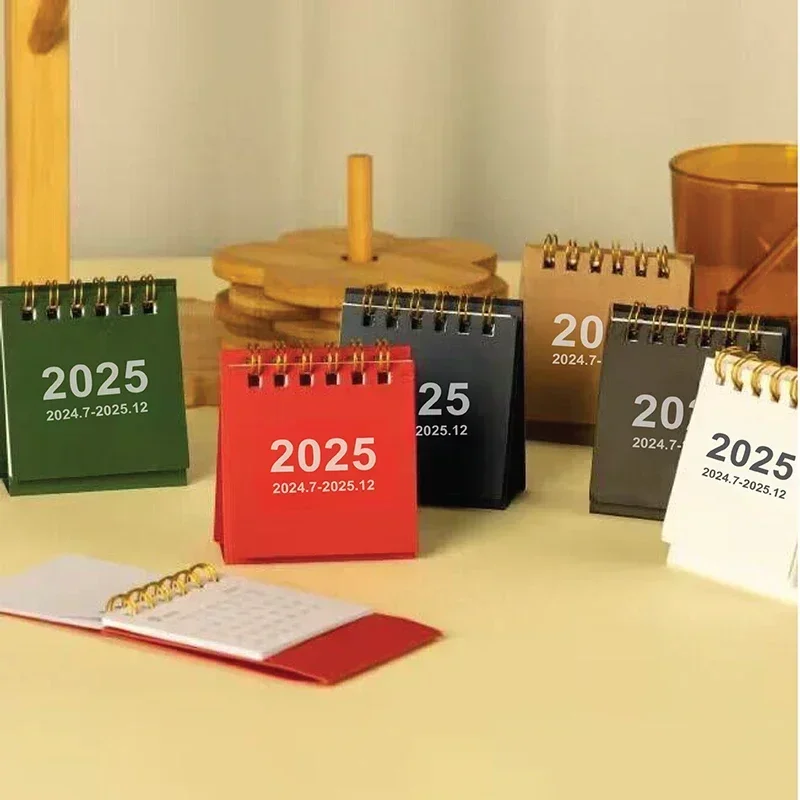 New 2025 Desk Calendar Mini To Do List Kawaii Calendar Book Daily Monthly Yearly Planner Time Manegement Office Desk Decorations