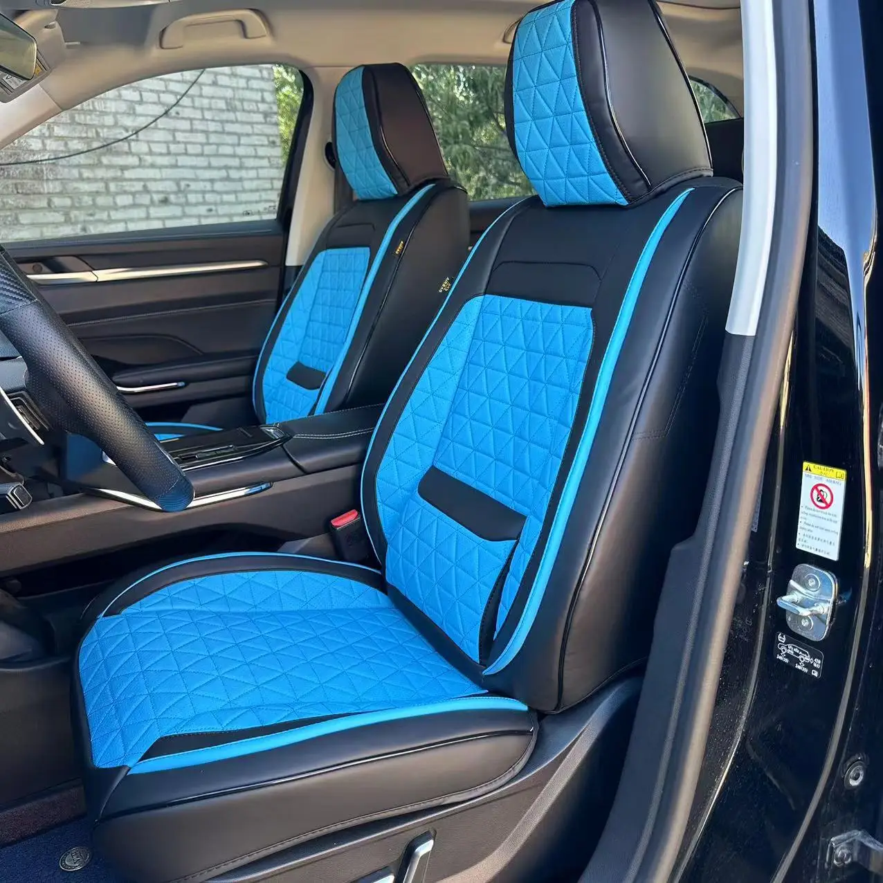 Universal Car Seat Kits Covers Durable ECO Diamond Lattice Quality Leather Seat Cover For 90% Sedan SUV 5 Seaters Car Blue