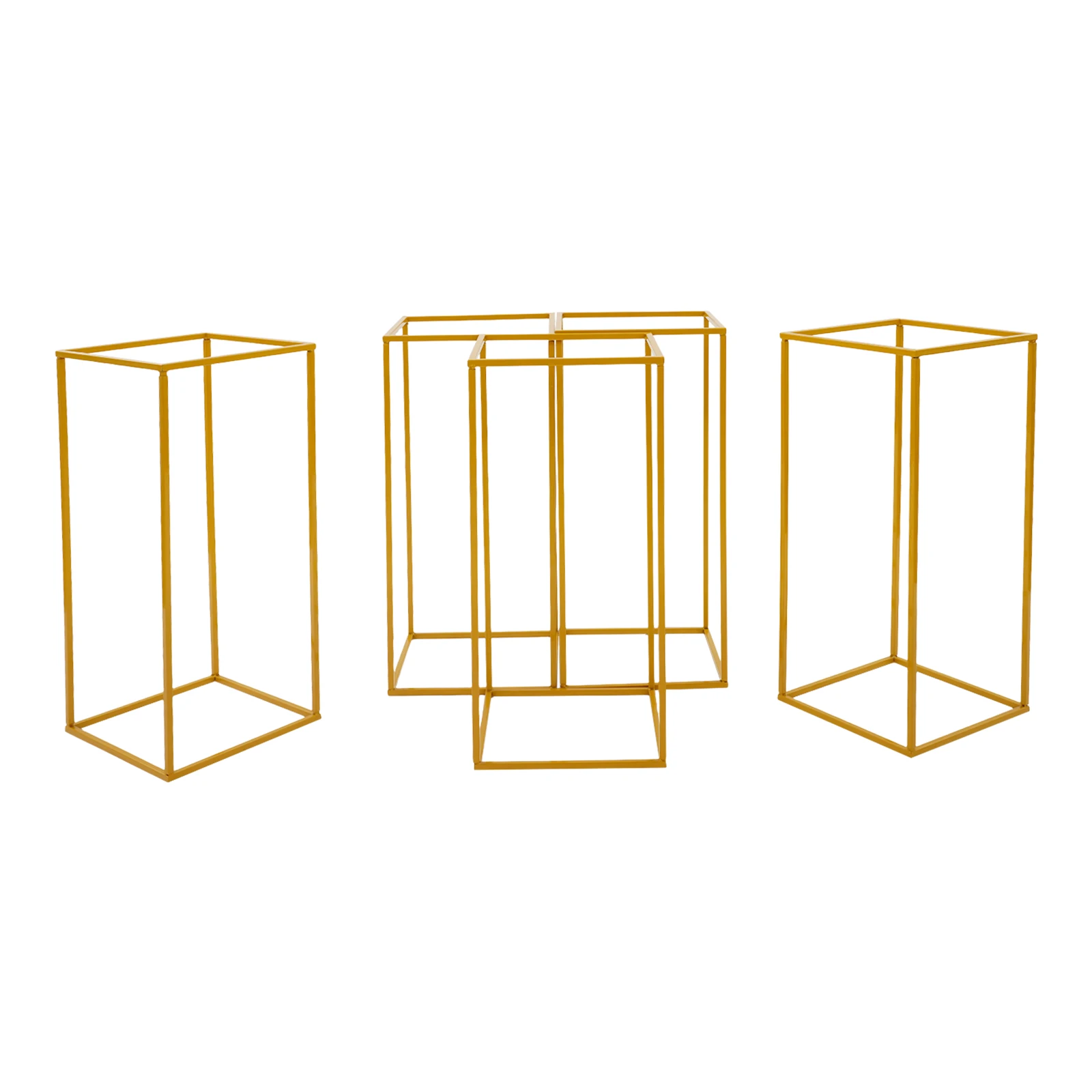 5 Pcs Wedding Flower Stand Rectangular Metal Column Flower Rack For Home Party Wedding Decoration Table Display Shelf 28*28*60cm