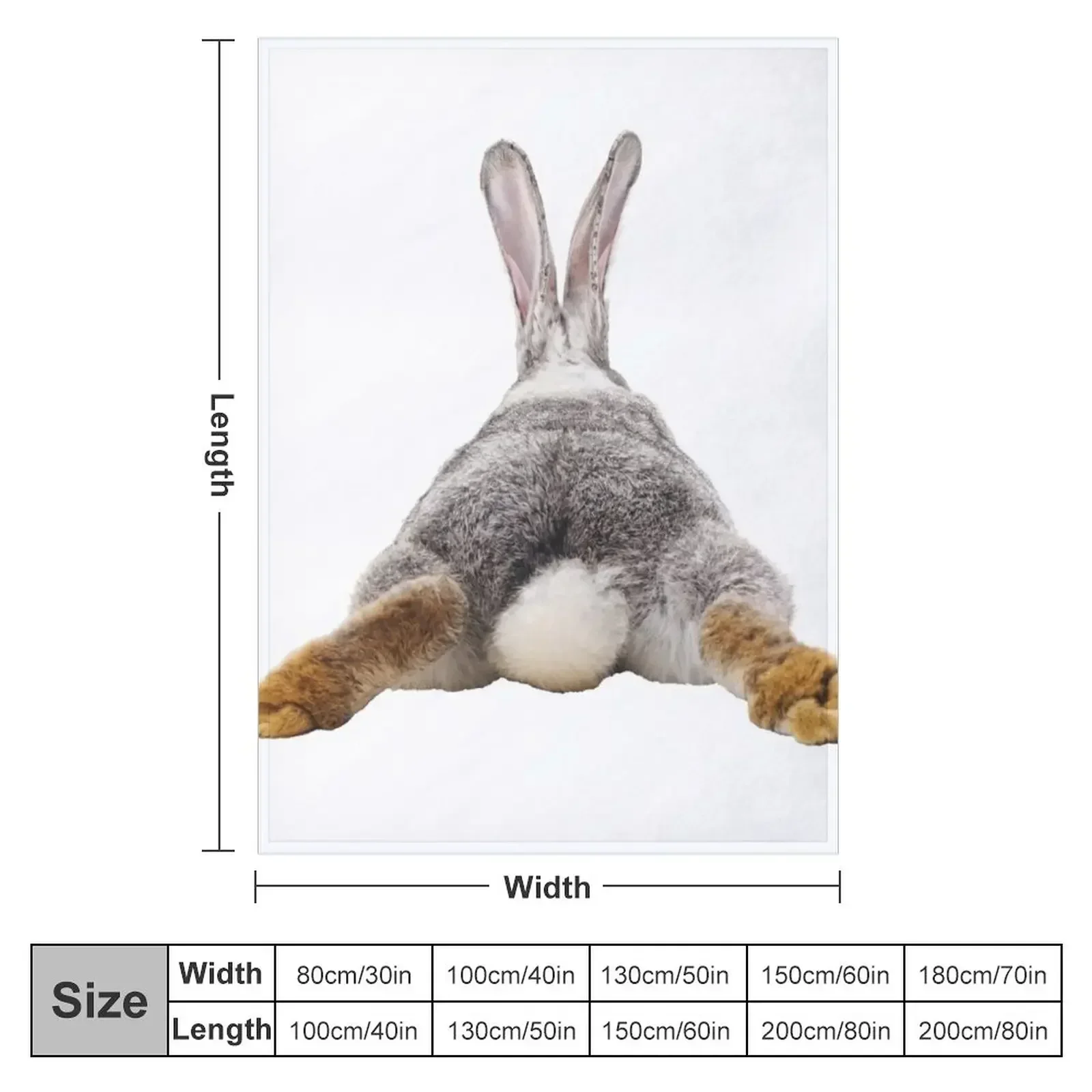 Cute Bunny Rabbit Tail Butt Image Picture Throw Blanket anime Thin Nap blankets ands Cute Plaid Picnic Blankets