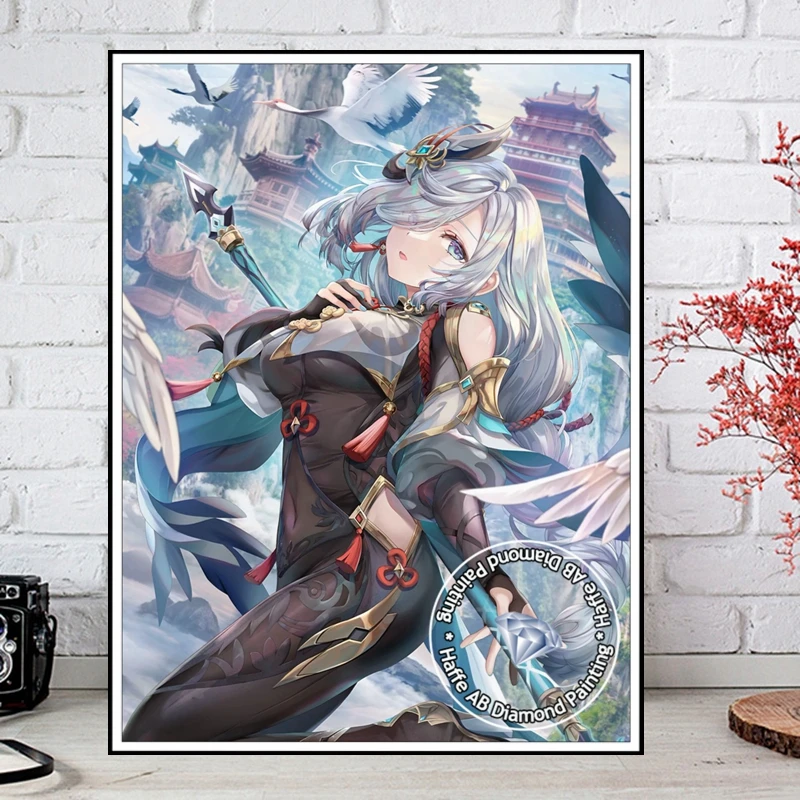 Nilou Genshin Impact Video Game Diamond Rhinestone Painting AB Drills Shenhe Ganyu And Lumine Anime Girl Cross Stitch Room Decor