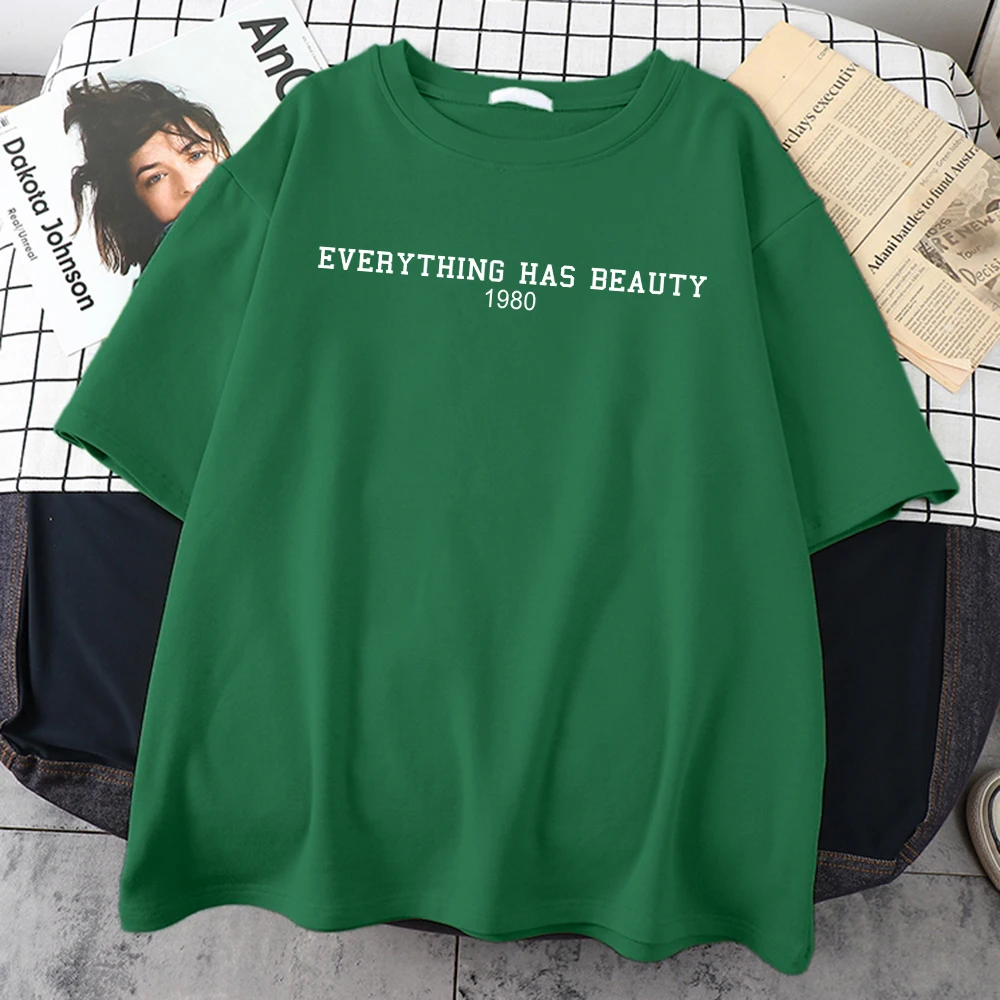 Ererything Has Beauty 1980 Cotton Mans Tshirt Fashion Essential Tee Top Niche Summer Casualt-Shirt Hip Hop Individual T-Shirt