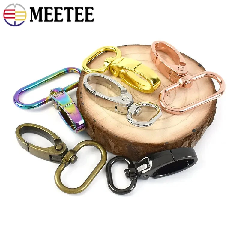 5/10Pcs Meetee 16-50mm Metal Bag Strap Hook Lobster Clasp Webbing Leather Belt Hanger Snap Buckle KeyChain Collar DIY Accessory