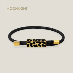 MOONLIGHT Personalized Black Leopard Adjustable Bracelet For Women Simple Black Wristband Bracelets Female Party Jewelry Gifts