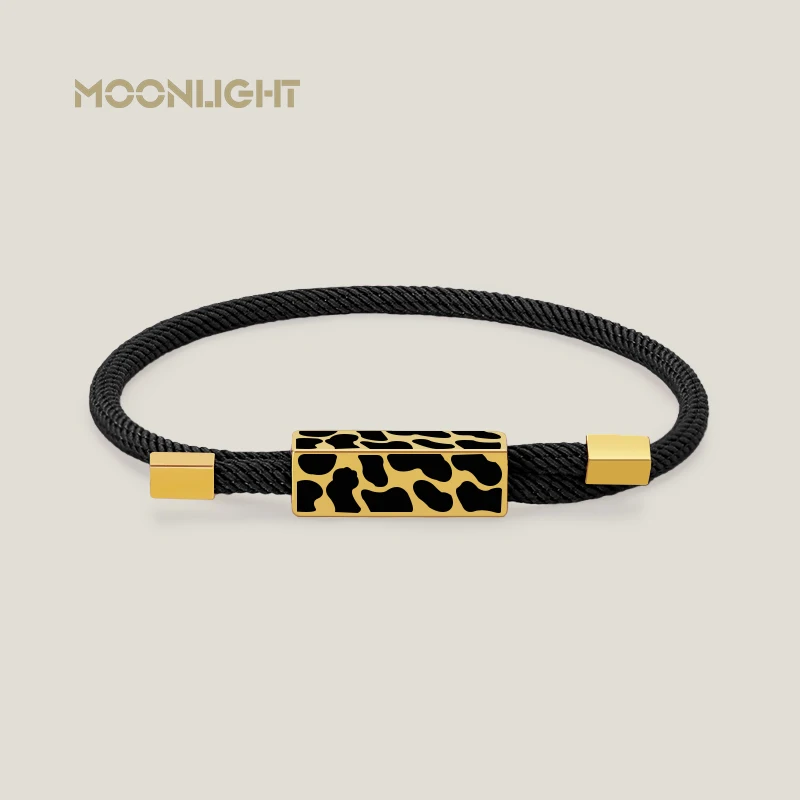 MOONLIGHT Personalized Black Leopard Adjustable Bracelet For Women Simple Black Wristband Bracelets Female Party Jewelry Gifts