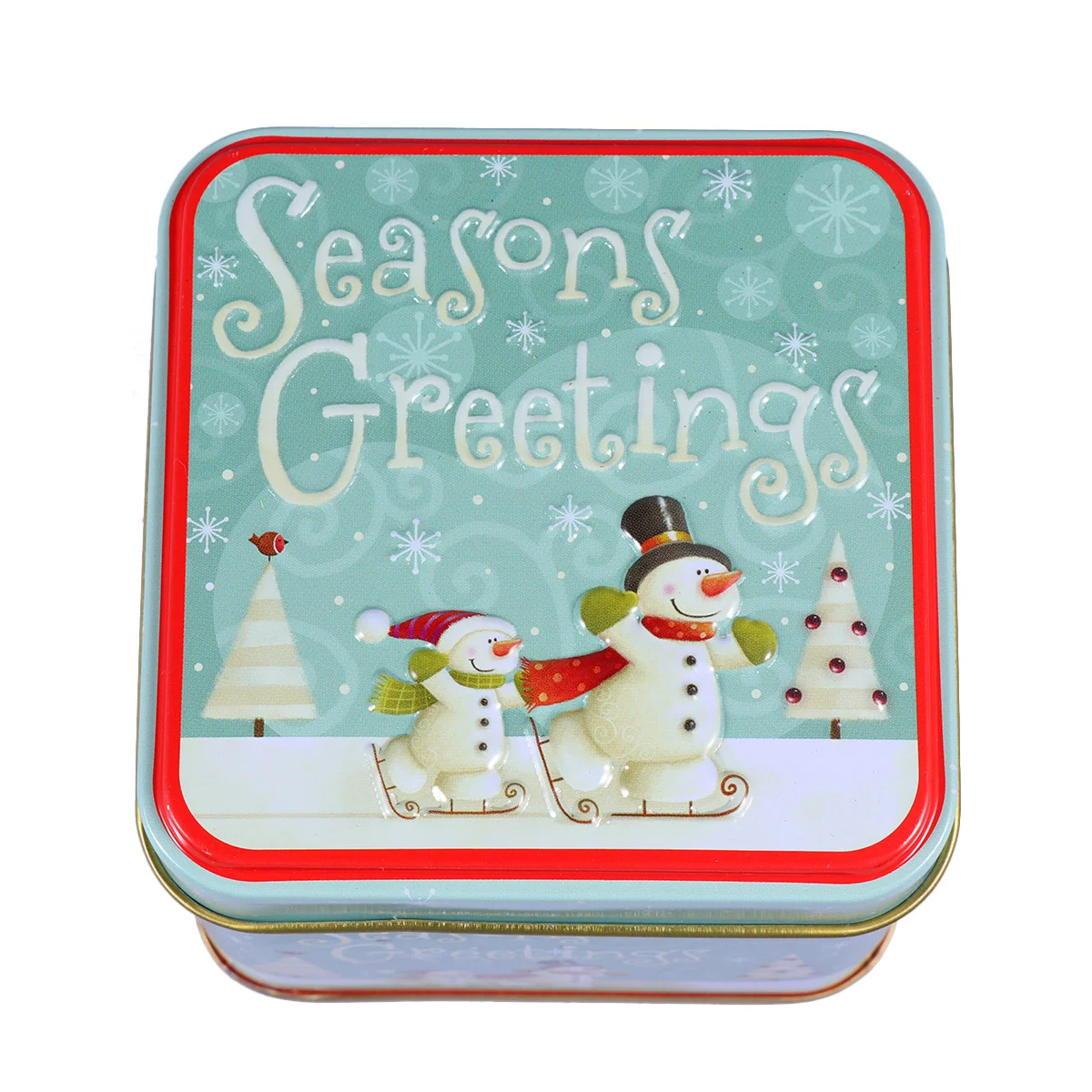 

5 Pcs Christmas Square Tinplate Candy Santa Snowman Decor Storage Containers for Cookies Gift Boxes Holiday Decorative Storage