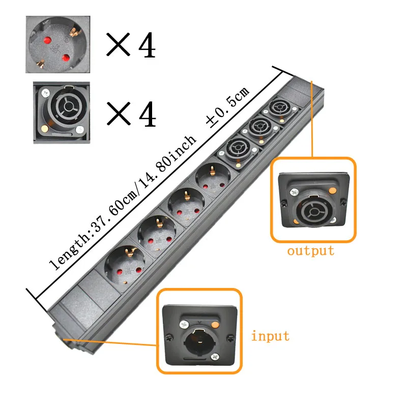 NAC3FPX NAC3MPX EU PDU Stekkerdoos Schuko Powerlink box audio 3P luchtvaart EU-aansluiting 1-12AC - afbeelding 1