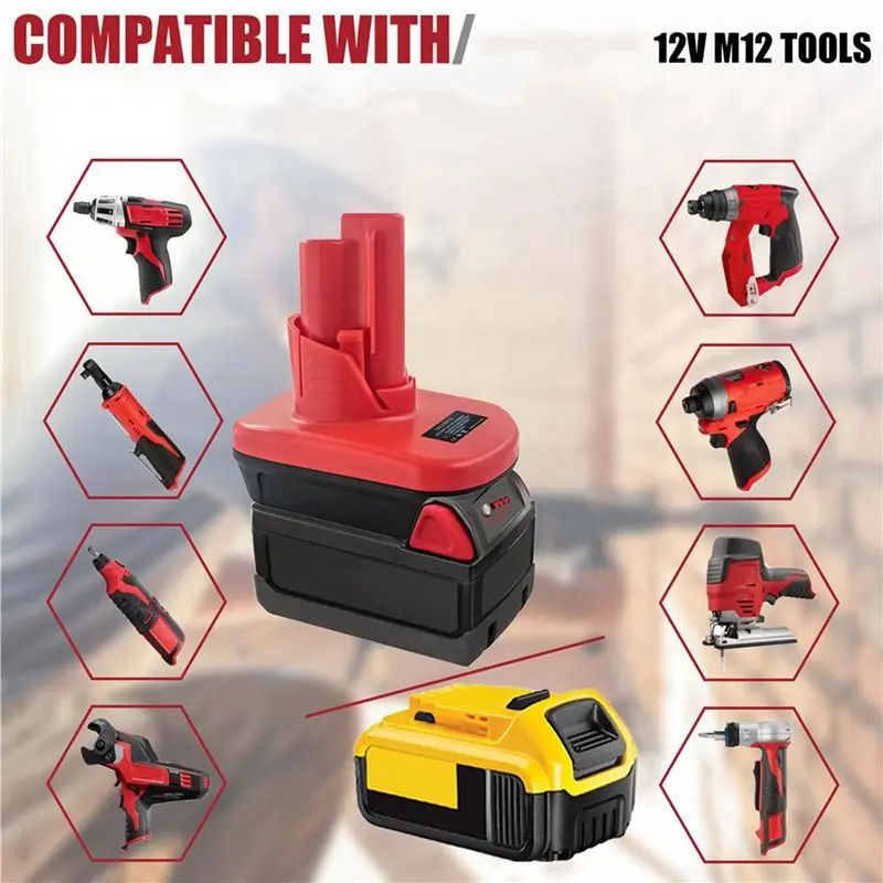 ABGH-3X DM20M12 Battery Adapter For 20V For 18V Battery Convert To For 12V Cordless Tools