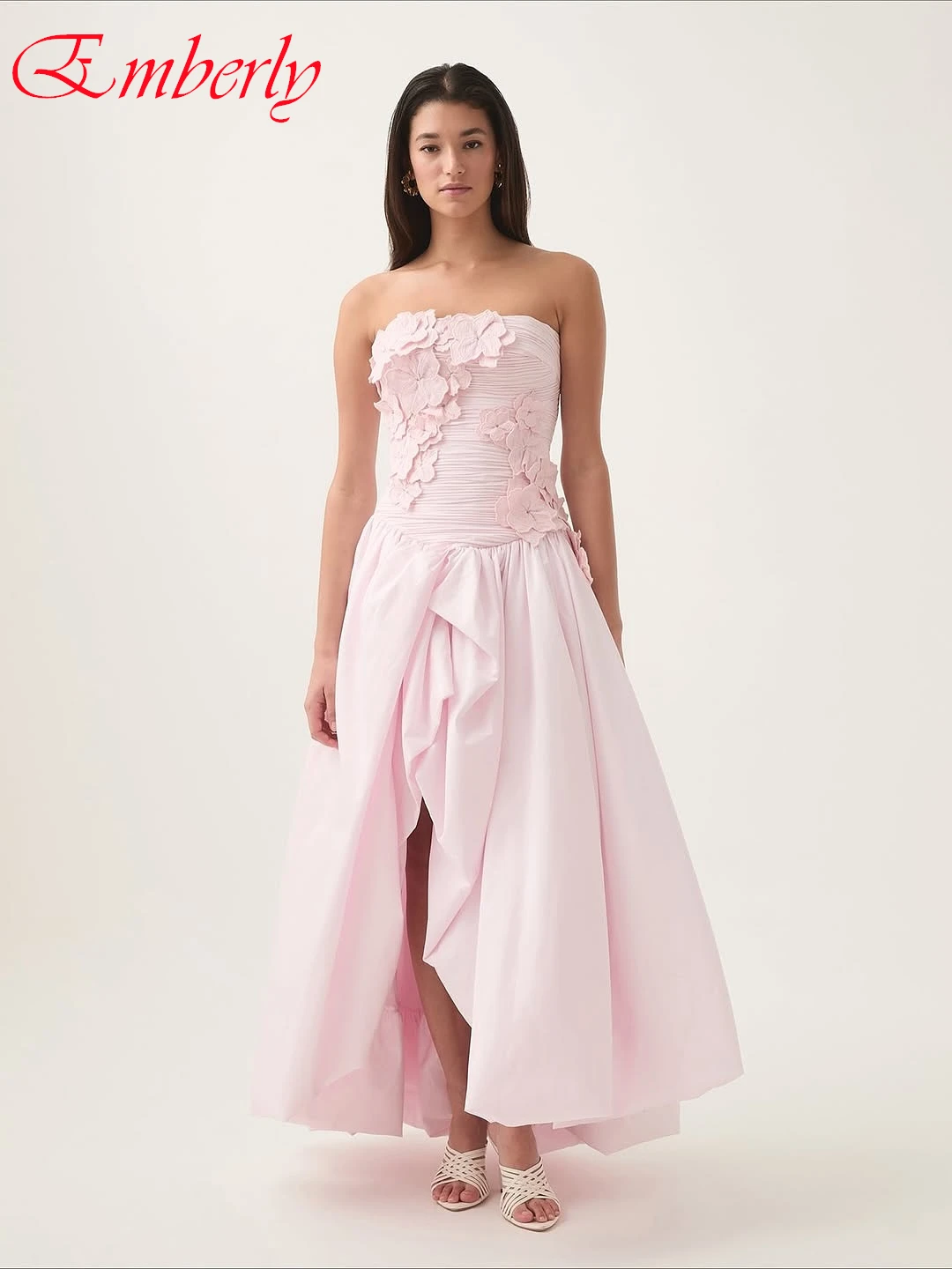 

Customized A-Line Strapless Sleeveless Elegant Evening Dress Modern Delicate Bespoke Occasion Gowns High Quality Celebrity Gowns