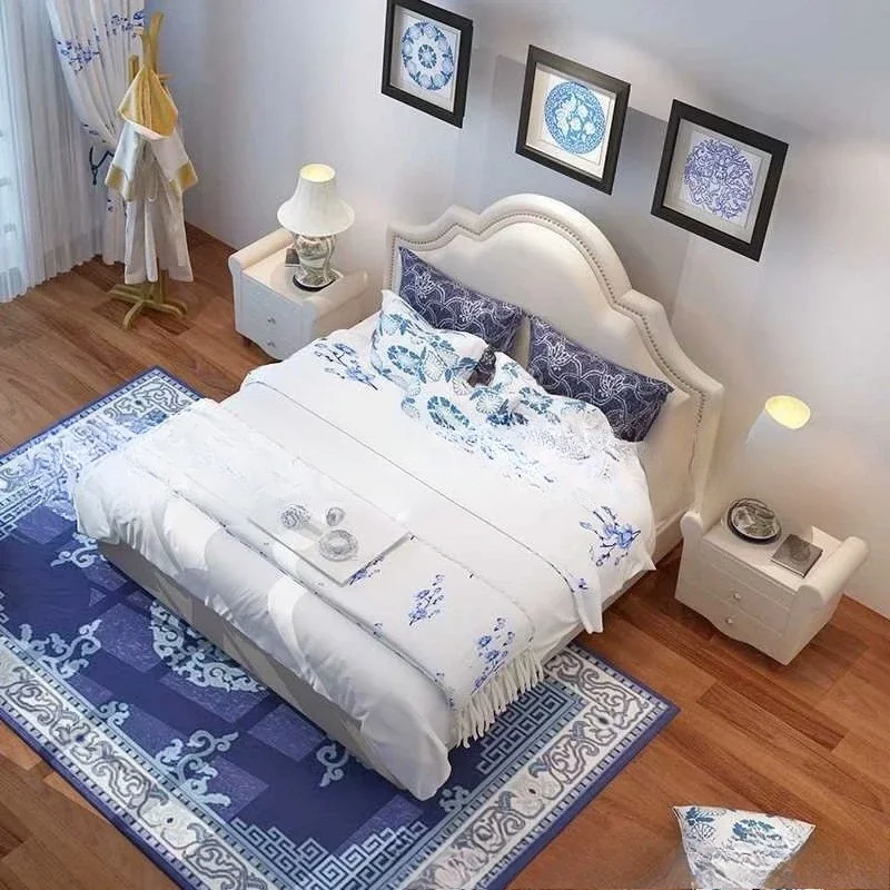 American master bedroom 1.8 meters box, furniture hydraulic double bed, fabric soft bag bed fashion, storage wedding bed