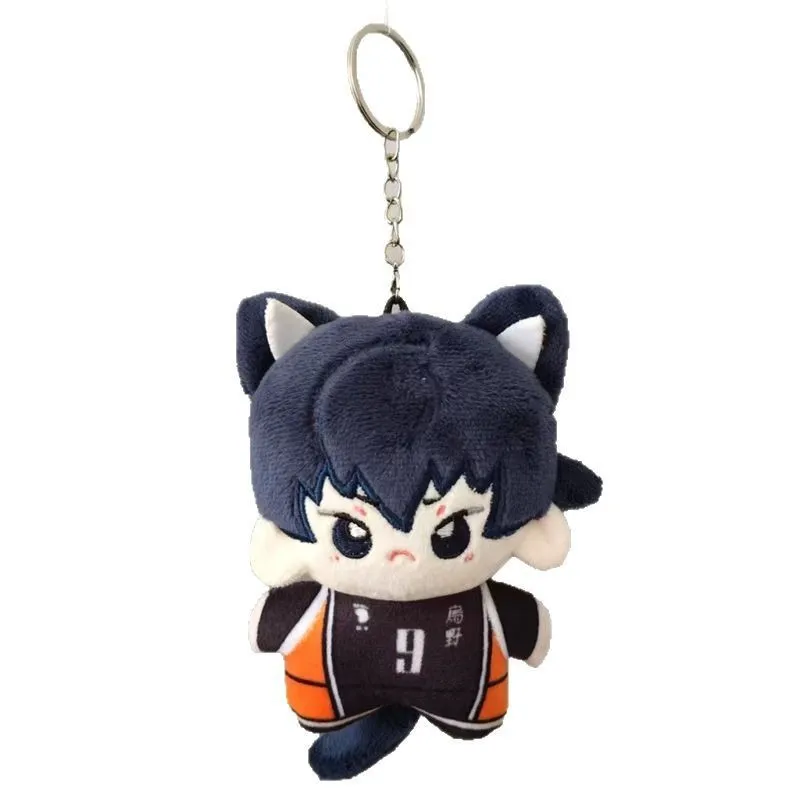 Nieuwe 10 cm Haikyuu Knuffel Hinata Shoyo Sleutelhanger Tobio Kageyama Yu Nishinoya Tas Hanger Mini Volleybal Gevulde Pop Geschenken