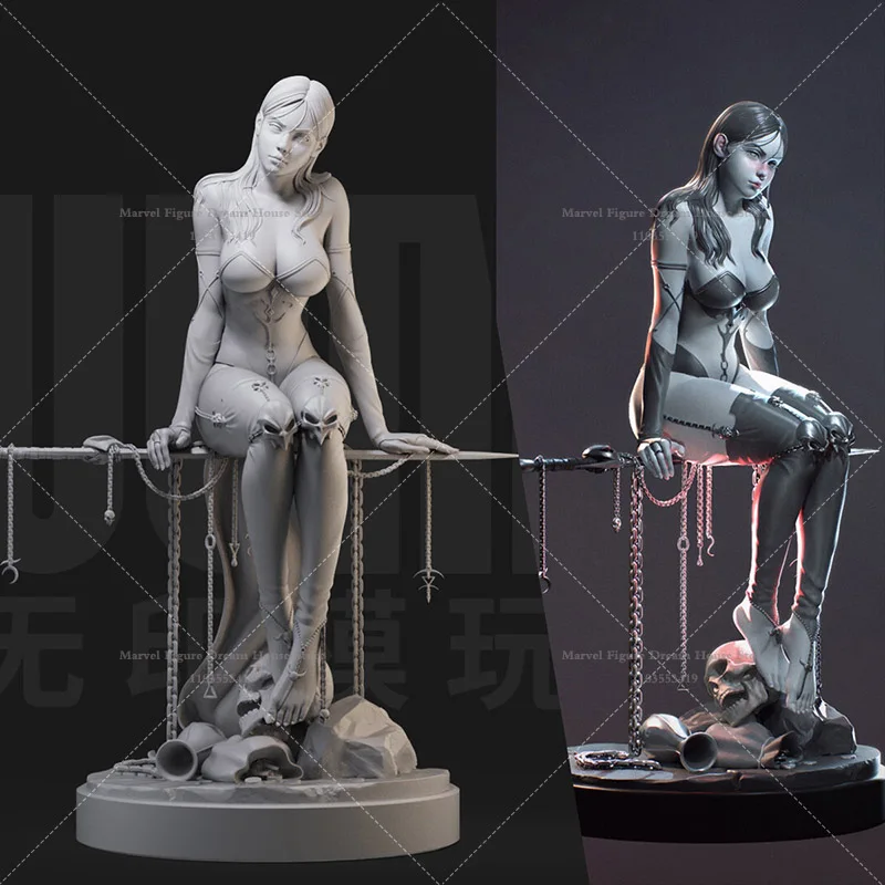 

1/24 1/18 Scale Suspended Dark Girl Undead Wizard Western Legends The Devil's Servant DIY Self-assembled Resin Un-panited Doll