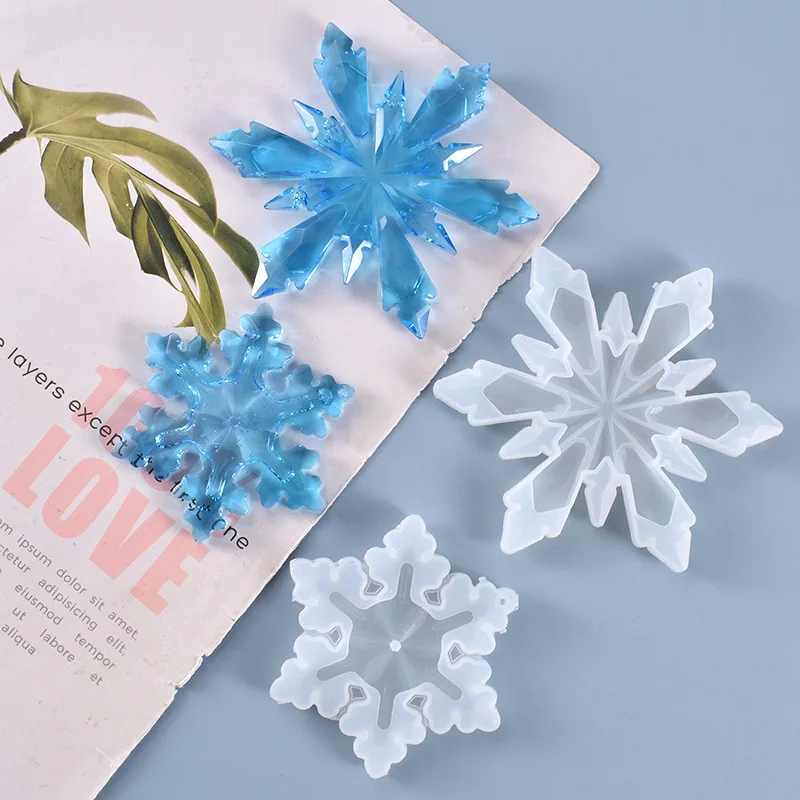 New Christmas Multi Shapes Snowflake Pendant Silicone Mold Hanging Epoxy Resin Mould For DIY Christmas Tree Decor Jewelry Making