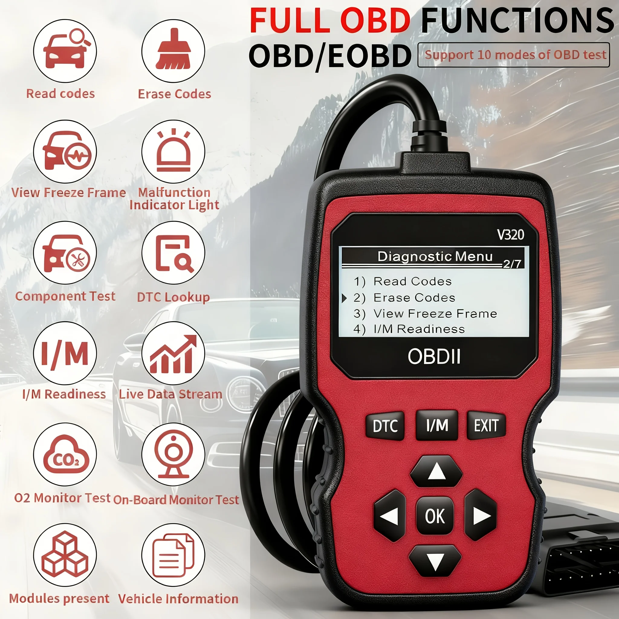 Czytnik kodów samochodowych Motor10Pcs, sprawdzanie napięcia w samochodzie, prezent na Halloween i Boże Narodzenie, czytnik Obdii, łatwy w użyciu gadżet, przenośne urządzenie, wysokiej jakości wyroby, automatyczny tester napięcia, skaner diagnostyczny, dla mechaników, do samodzielnych napraw samochodowych