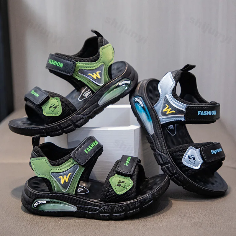 

Boys Sandals 2025 New Summer Soft Bottom Anti-slip Lightweight Comfortable Breathable Shoes Children Sports Open-Toe Beach Shoes