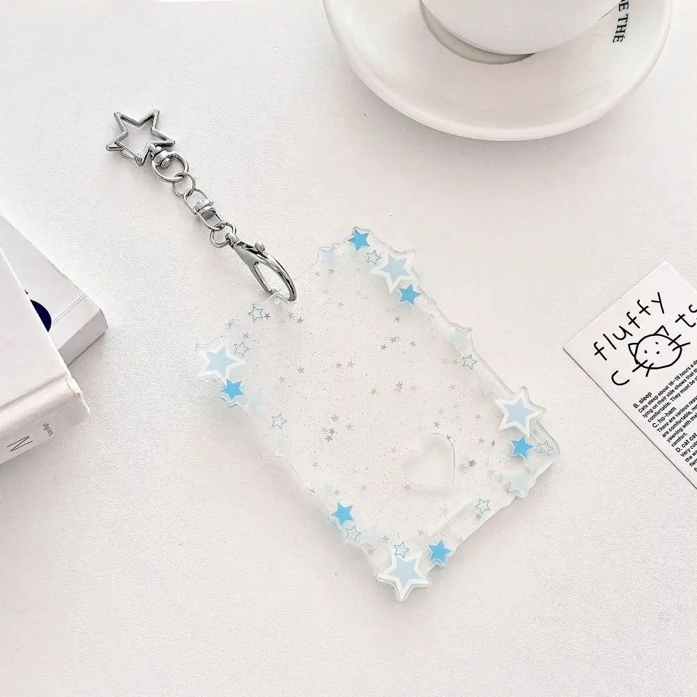 New 3 inch Photocard Holder Sparkling Stars Acrylic Idol Photo Holder Mini Gift Bag Pendant