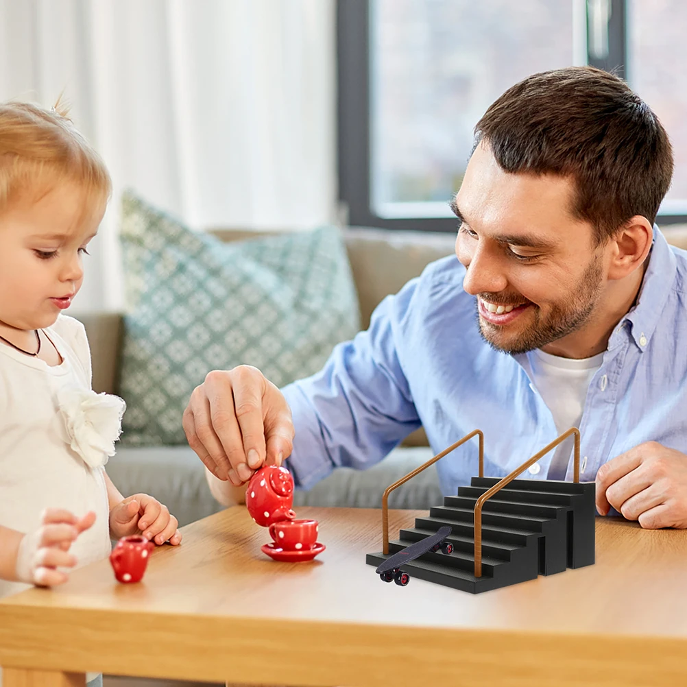 2개입 핑거 스케이트보드 램프 키트 플라스틱 부품 어린이용 핑거보드 파크 장애물 훈련 미니 스케이트보드 파크 액세서리