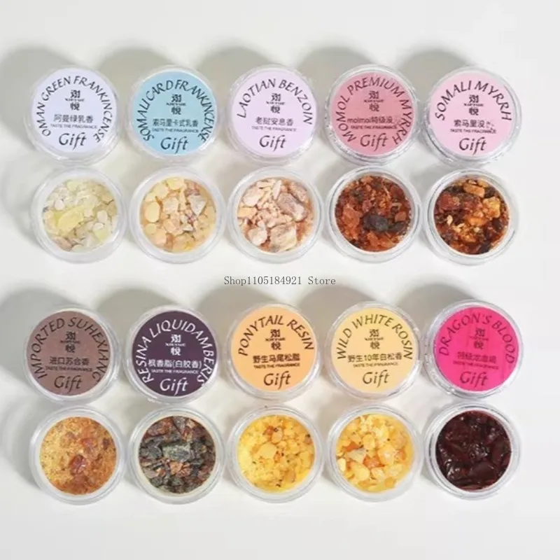 Random 8-Flavor Experience Set Natural Oman Resin Incense Home Indoor Office Electric Stove Aromatherapy Soothing Purification