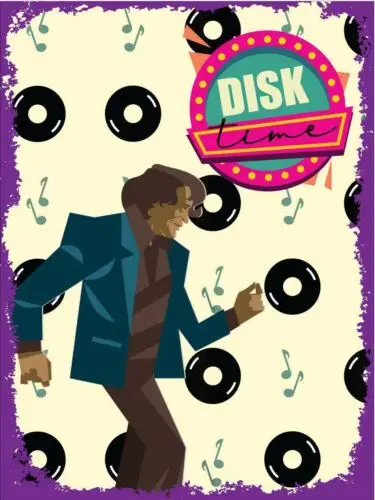 Disc Time Music Metal Wall Plaque, Retro Art, Vintage Style, tin sign tin sign