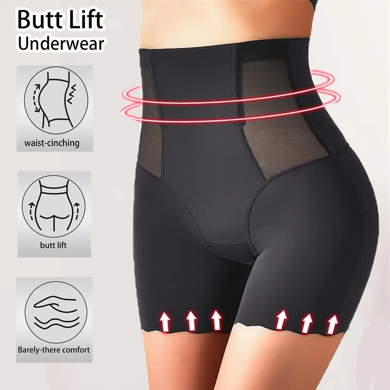 Women Shorts-High Waist Tummy Control Anti-See Through Butt Lifter Safety Pants Shapewear Underwear Breathable No Pad Shorts view 3
