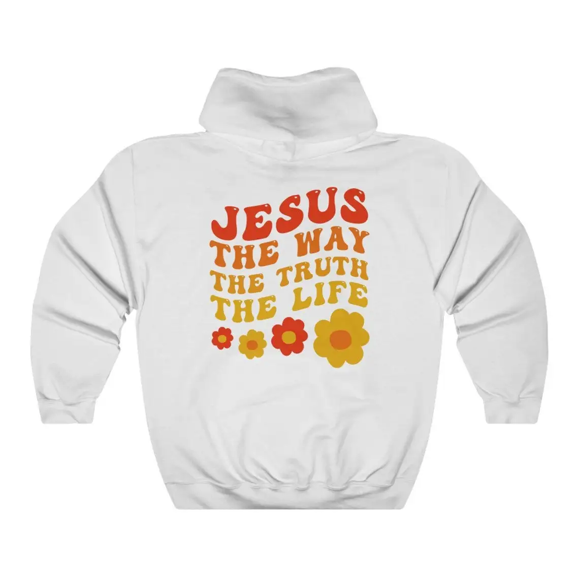 Colored Jesus The Way The Truth The Life Hoodie Retro Women Long Sleeve Jumper Christian Hoodies Pullovers