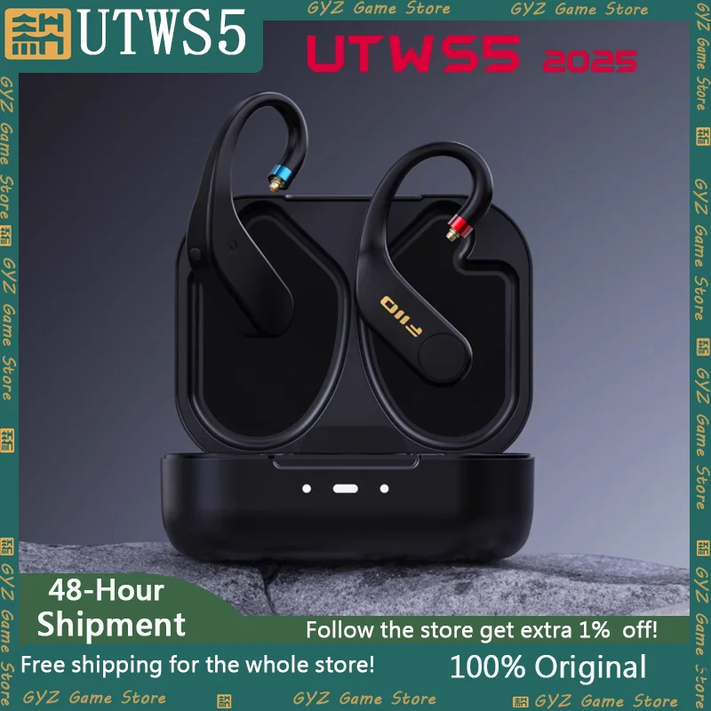 FiiO UTWS5 2025 True Wireless Bluetooth Earphones Hook & Headphone Amp For IEMs Hi-Res 96kHz/24bit LDAC -MMCX/0.78 2pins Custom