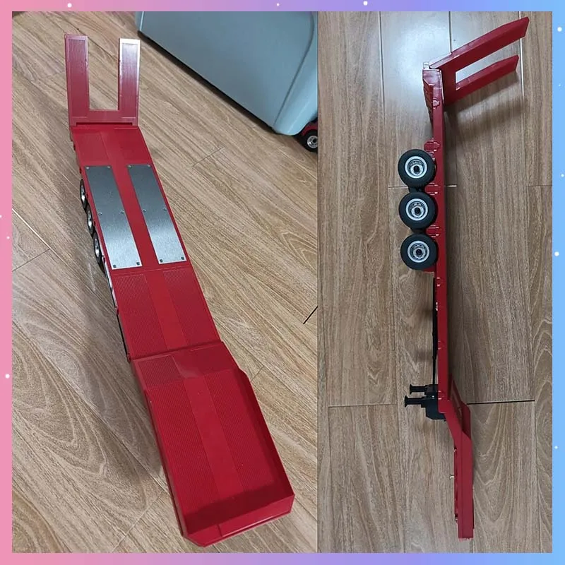 

502D 1:18 Truck Flatbed Trailer For For RC Tractor Truck 1501 With Landing Gear With Truck Tail Plate Rack Modle Toy Adult Gift